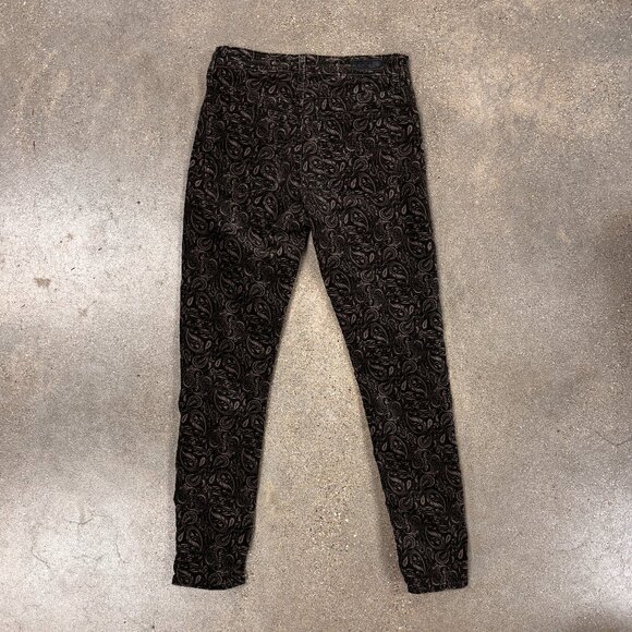 Anthropologie AG The Stevie Velvet High Rise Skinny Jeans Paisley Print - Picture 6 of 7